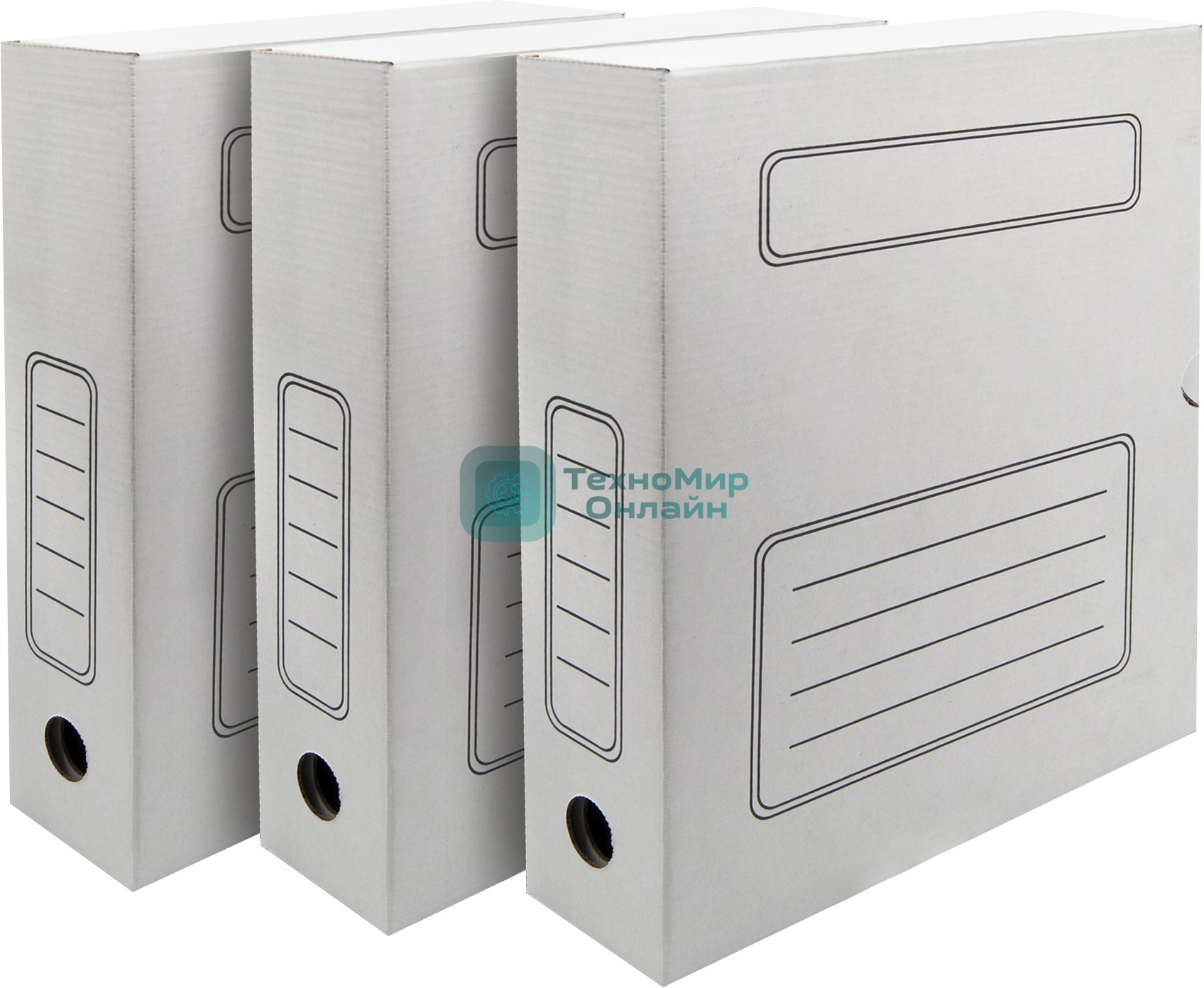 Короб архивный Silwerhof микрогофрокартон корешок 75мм A4 белый (упак.:3шт)