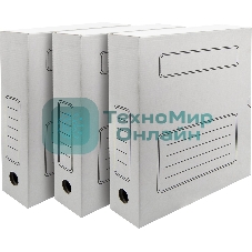 Короб архивный Silwerhof микрогофрокартон корешок 75мм A4 белый (упак.:3шт)