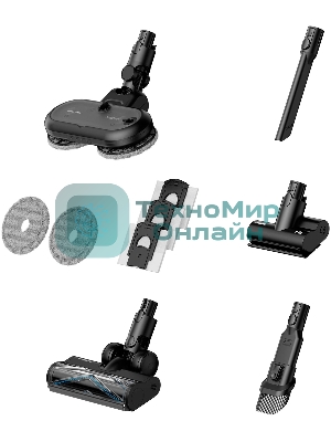 Пылесос вертикальный Grundig VCP 9431 PRO черный титан, питание от аккумулятора, 150 Вт, уборка суxая/влажная, пылесборник 0,5 л