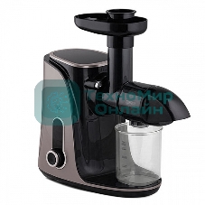 Соковыжималка BQ J2001 чёрный/серебристый, шнековая горизонтальная, 150 Вт, 450 мл, электронное, реверс