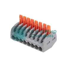 Универсальная клемма Rexant СМК 222-418, 8-проводная серый 0,08-2,5/4 мм² (20 шт/уп)