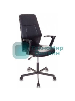 Кресло Бюрократ CH-605/BLACK черный, экокожа, 120 кг, механизм качания