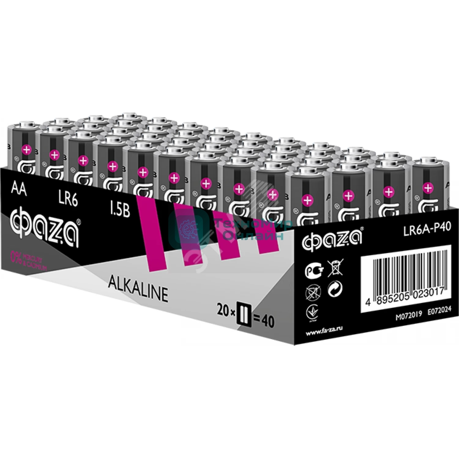 Элемент питания JazzWay LR 6 (AA) алкалиновая уп. 40 шт. ФАZА Alkaline Pack-40