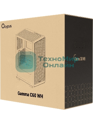 Компьютерный корпус Ocypus Gamma C60 WH ATX/win/white/no PSU/Tempered Glass