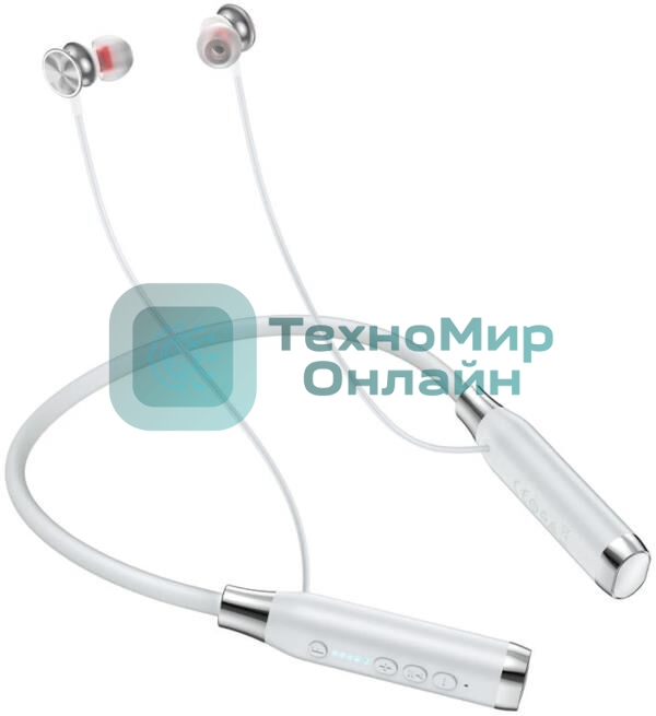 Беспроводные наушники HOCO ES62 Pretty серебристый, внутриканальные (с шейным ободом), Bluetooth