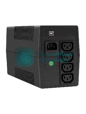 Источник бесперебойного питания ExeGate Smart LB-1000.LCD.AVR.4C13.USB (1000VA/650W, LCD, AVR, 4*C13, USB, батарея 12V 9Ah, черный)