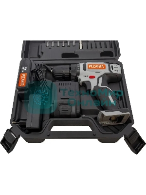 Дрель-шуруповерт Ресанта ДА-20-2ЛК, 20 В, 2 Ач, 55 Нм, щеточный