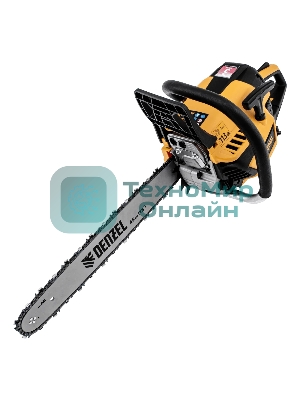 Пила цепная бензиновая Denzel DS-5218, шина 45 см, 52см3, 3 л.с., шаг 0,325, паз 1,5 мм, 72 зв
