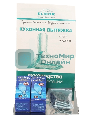 Вытяжка каминная Elikor Эпсилон 50П-430-П3Л белый/серебристый, 50 см, 430 куб. м/ч, 54 дБ