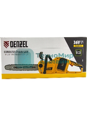Цепная пила аккумуляторная бесщет. Denzel RCS400-36-0, Li-ion, 36 В, шина 400 мм