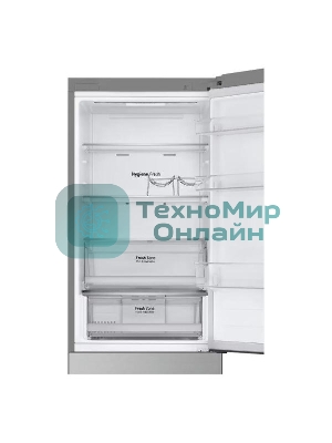 Холодильник LG GC-B459ANMW серебристый двухкамерный 234/110л морозилка снизу, No Frost