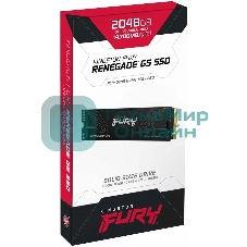 Накопитель SSD Kingston Fury Renegade, 2Tb, M.2(22x80мм), NVMe, PCIe 5.0 x4, 3D TLC, R/W 14700/14000Mb/s, IOPs 2 200 000/2 200 000, TbW 2000, DWPD 0.5 (12 мес)