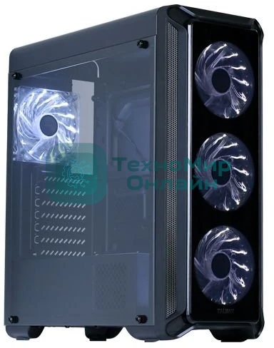 Компьютерный корпус Zalman i3 edge черный без БП ATX 3x120мм 2xUSB 2.0 1xUSB 3.0 audio bott PSU