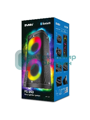Мобильные колонки SVEN PS-950 2.0 черные 2x80 W Bluetooth