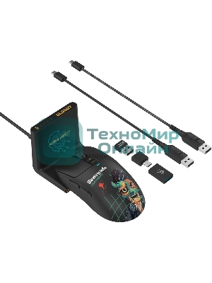 Мышь беспроводная/проводная A4Tech Bloody R72 Ultra Duo черный/рисунок, 20000 dpi, радиоканал, USB, кнопки - 7