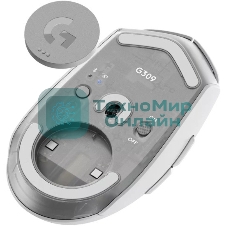 Мышь беспроводная Logitech G309 Lightspeed белый, 25600 dpi, радиоканал, Bluetooth, USB, кнопки - 6