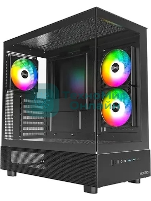 Компьютерный корпус Montech XR черный без БП ATX 3x120мм 2xUSB3.0 1xUSB3.1 audio bott PSU
