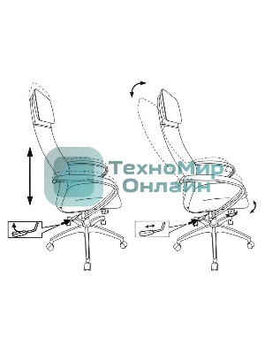 Кресло Бюрократ CH-608/BLACK TW-01 TW-11 черный, экокожа