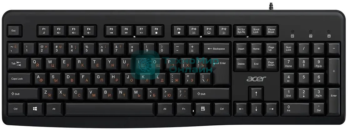 Клавиатура Acer OKW500 черный USB Multimedia (ZL.KBDEE.01T) кабель 1.8м