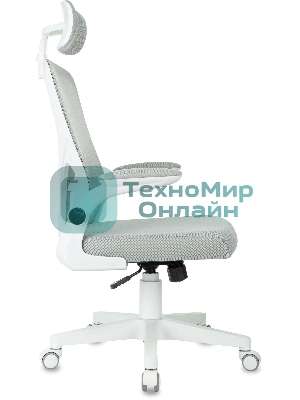 Кресло офисное Бюрократ MC-W101-H светло-серый TW-02 TW-20 сетка/ткань, крестов. пластик, пластик белый