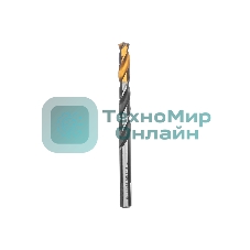 Сверло спиральное по металлу Denzel 10 x 133мм, Р6М5, Golden Tip, многогранная заточка