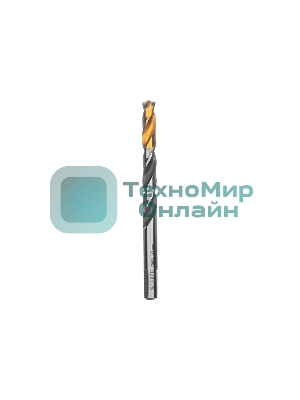 Сверло спиральное по металлу Denzel 10 x 133мм, Р6М5, Golden Tip, многогранная заточка