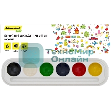 Краски акварельные Silwerhof Eco, медовые, 6 цветов, без кисти, картонная коробка