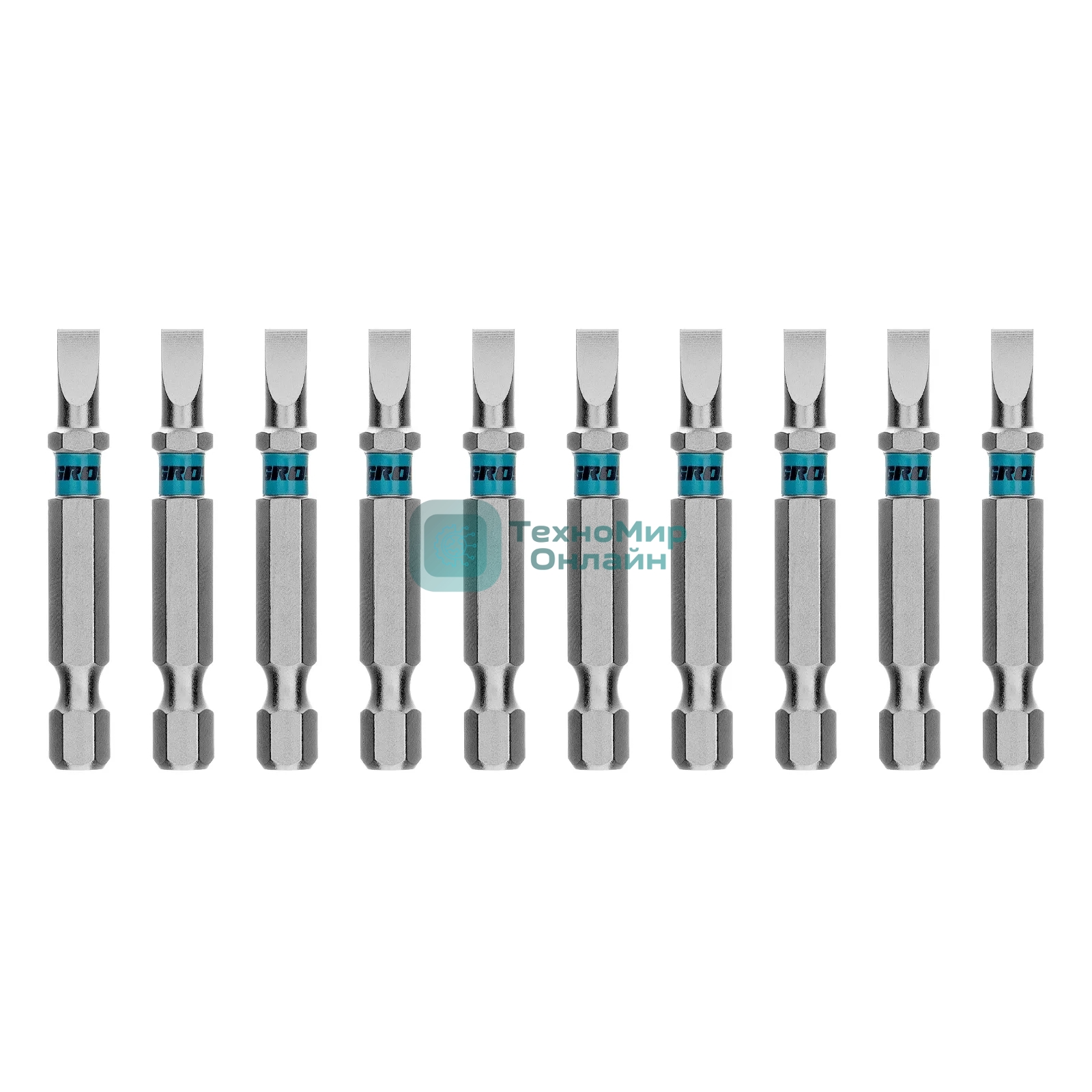 Бита Gross 113025 SL5,0х50 мм, сталь S2, шестигр., 10 шт.