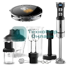 Блендер CENTEK CT-1367 (сталь) 1500 Вт, 8в1, блендер/венчик/чоппер/кофе, ДИСПЛЕЙ 650мл стакан 800мл