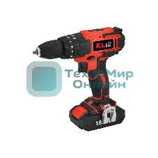 Дрель-шуруповерт KLECO KE18DM-20DB, 18 В, 2 Ач, 30 Нм, щеточный, ударный