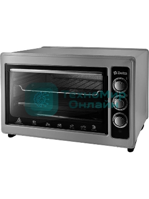 Мини-печь Delta D-0123 серая с тэном повыш. мощности,1300 Вт,37 л,2 нагреват. эл, с термостатом