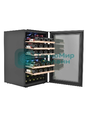 Винный шкаф встраиваемый ZÜGEL ZCWI570DB черный, 145 л, 2 отсека, 57 бут.