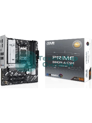 Материнская плата ASUS PRIME B840M-A-CSM, AM5, AMD B840, 4xDDR5, 4xSATA, 3xM.2, 1xPCI-E 4.0 x16, 2xPCI-E 3.0 x16, 1xRealtek 2.5Gb LAN, 2xUSB-A 10Gbps, 1xUSB-C 5Gbps, 4xUSB-A 2.0, 3x3.5 мм, 7.1, micro-ATX