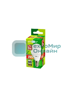 Лампа светодиодная JazzWay PLED-ECO-G45 5Вт шар 4000К белый E14 400лм 220-240В