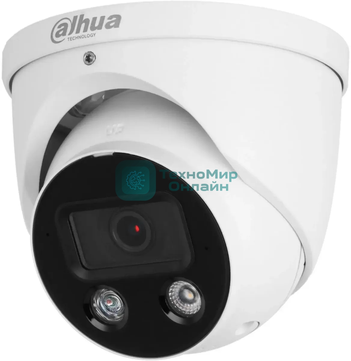 Уличная купольная IP-видеокамера TiOC DAHUA DH-IPC-HDW3849HP-AS-PV-0280B-S5 с ИИ и активным сдерживанием 8Мп; 1/2.7” CMOS; объектив 2.8мм, видеоаналитика, ИК 30м, LED 30м, IP67, корпус: металл