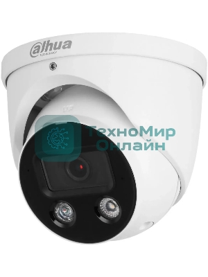 Уличная купольная IP-видеокамера TiOC DAHUA DH-IPC-HDW3849HP-AS-PV-0280B-S5 с ИИ и активным сдерживанием 8Мп; 1/2.7” CMOS; объектив 2.8мм, видеоаналитика, ИК 30м, LED 30м, IP67, корпус: металл