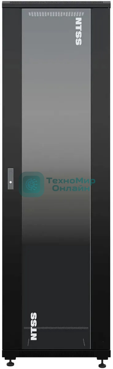 Шкаф коммутационный NTSS Премиум (NTSS-R42U6060GS-BL) напольный 42U 600x600мм пер.дв.стекл металл 900кг черный 510мм 86кг 1987мм IP20 сталь