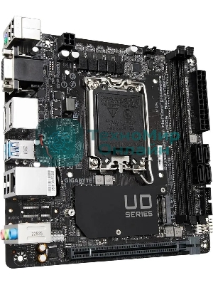 Материнская плата Gigabyte H610I, LGA 1700, Intel H610, 2xDDR5, 4xSATA, 1xM.2, 1xPCIe 4.0 x16, 1xHDMI, 1xVGA, 2xDP, 1x 1Gb LAN, 2xUSB-A 3.2 Gen 1, 4xUSB-A 2.0, 3x 3.5 мм, 7.1, Mini-ITX