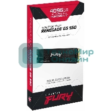 Накопитель SSD Kingston Fury Renegade, 4096Gb, M.2(22x80мм), NVMe, PCIe 5.0 x4, 3D TLC, R/W 14800/14000MB/s, IOPs 2 200 000/2 200 000, TbW 4000, DWPD 0.5 (12 мес)