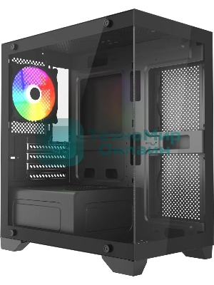Компьютерный корпус Accord ACC-350-02B черный без БП mATX 1x120мм 1xUSB 2.0 1xUSB 3.0 1xUSB3.1 audio