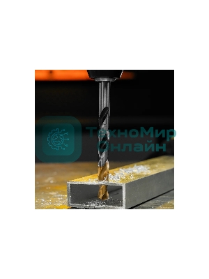 Сверло спиральное по металлу Denzel 11 x 142мм, Р6М5, Golden Tip, многогранная заточка