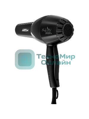 Фен Aresa AR-3229 черный, 2000 Вт, ионизация