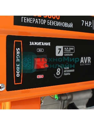 Электрогенератор бензиновый Patriot Max Power SRGE 3800, 3 кВт, 78 дБ, 43.6 кг