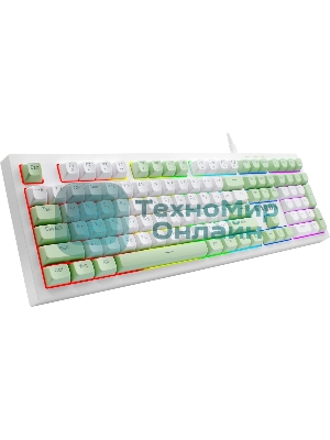 Клавиатура Defender Karon GK-129 проводная, USB Type-A, белый/зеленый