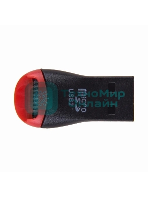 Кард-ридер Rexant 18-4110/черный-красный/SD/microSD/microSDHC/USB 2.0/пластик