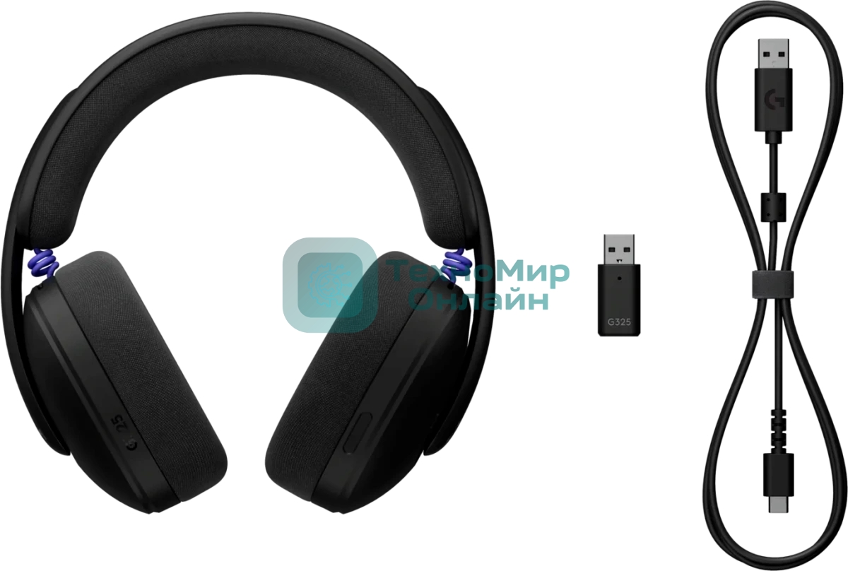 Гарнитура Logitech G325 Lightspeed чёрный, беспроводная, радиоканал, до 24 ч, совместимость с PS5, Xbox
