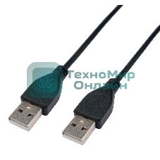 Кабель USB2.0 Cablexpert CC-USB2-AMAM-1M, AM/AM, экран, 28/26AWG, медь, Pro, 1м, черный, пакет