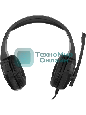 Гарнитура Oklick HS-L355G чёрный, проводная, 3.5 мм, подсветка