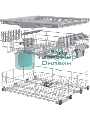 Встраиваемая посудомоечная машина Gorenje GS643D90X, серебристая с черным, 59.9 см, 16 компл., 46 дБ, класс A+++