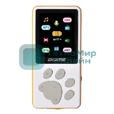 Плеер Hi-Fi Flash Digma S4 8Gb белый/оранжевый/1.8